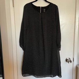 H&M black sheer polka dot dress